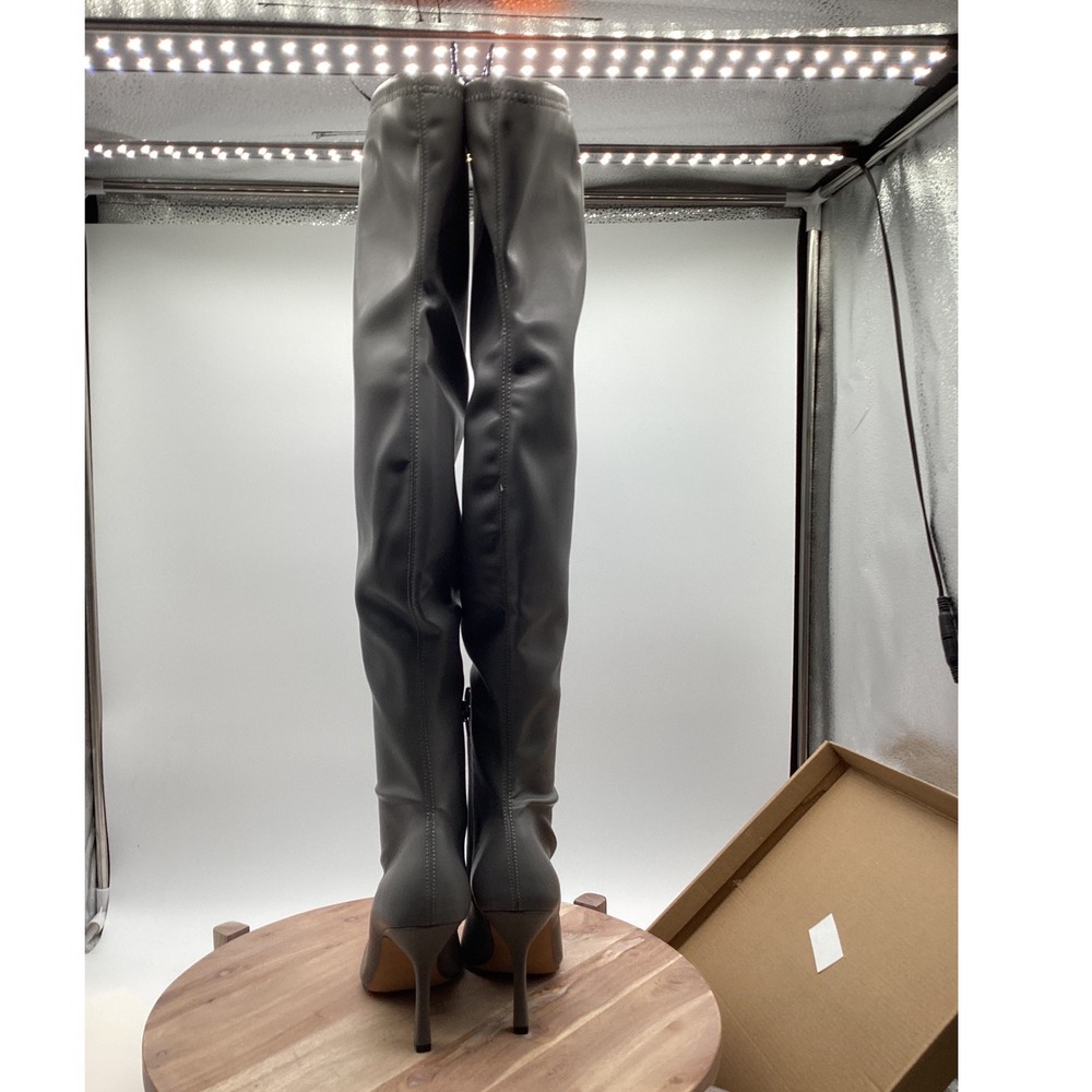 Steve Madden Grey Over The Knee Thigh High Pointed Toe Stiletto Boots Womens - Picture 7 of 11